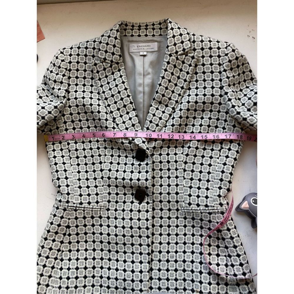 Tahari ASL Wool Blend Square Design Blazer Women’s Size 6 - Picture 6 of 15